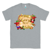 Heather Grey merry and bright gnome Classic Tee - CowGirlArtShop