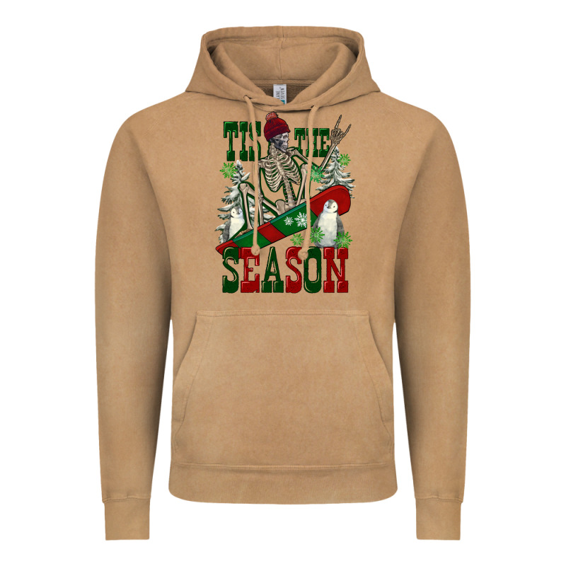Tis The Season Skeleton Snowboard Vintage Hoodie by FaDigitalArtStudio | Teevron