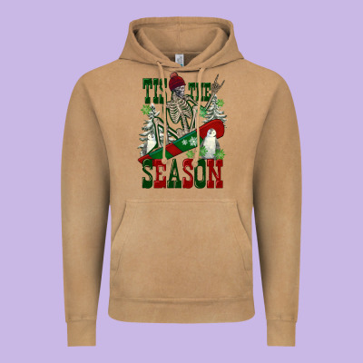 Tis The Season Skeleton Snowboard Vintage Hoodie Designed By Fadigitalartstudio
