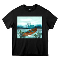 Black the lake is my happy place Heavy Core Tee - TumblerDesignByShophia