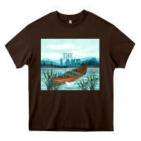 Chocolate Brown the lake is my happy place Heavy Core Tee - TumblerDesignByShophia