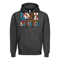 Charcoal Heather love baseball Zipper Hoodie - AdoDesignShop