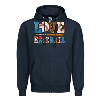 Navy love baseball Zipper Hoodie - AdoDesignShop