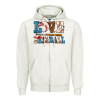 Oatmeal Heather love baseball Zipper Hoodie - AdoDesignShop