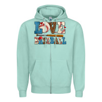 Seafoam love baseball Zipper Hoodie - AdoDesignShop