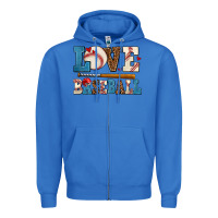 True Royal love baseball Zipper Hoodie - AdoDesignShop