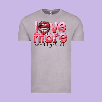 Love More Worry Less Vintage Tee Designed By Fadigitalartstudio