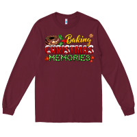Burgundy baking christmas memories Long Sleeve Tee - FaDigitalArtStudio
