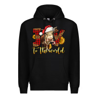Black joy to the world christmas cow Premium Hoodie - LillyAllenDesigns