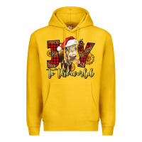 Lemon joy to the world christmas cow Premium Hoodie - LillyAllenDesigns