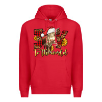 Red joy to the world christmas cow Premium Hoodie - LillyAllenDesigns