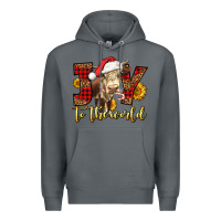 Rock joy to the world christmas cow Premium Hoodie - LillyAllenDesigns