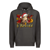 Smoke joy to the world christmas cow Premium Hoodie - LillyAllenDesigns