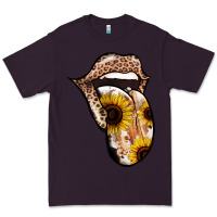 Plum Leopard Sunflower Tongue Premium Tee - Jasminsmagicworld