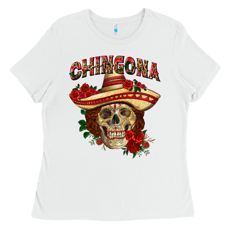 Chingona With Roses Mexico Ladies Tee by HowdyJamesFarm | Teevron