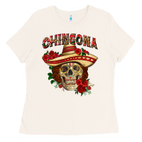 Bone Chingona with roses Mexico Ladies Tee - HowdyJamesFarm