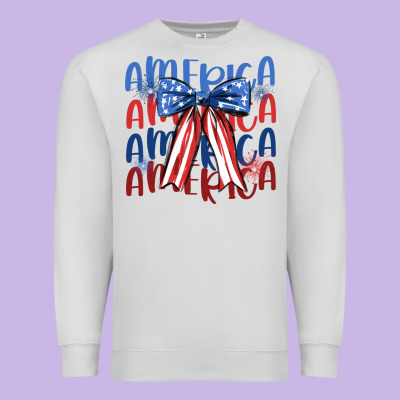 America Ribbon Premium Sweatshirt Designed By Jahusdesignshop