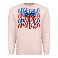 Pale Pink america ribbon Premium Sweatshirt - JahusDesignShop