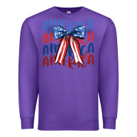 Purple america ribbon Premium Sweatshirt - JahusDesignShop