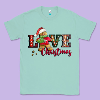 Love Christmas Gingerbread Classic Tee Designed By Cowgirlartshop
