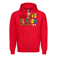 Red tis the season softball Zipper Hoodie - AdoDesignShop