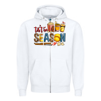White tis the season softball Zipper Hoodie - AdoDesignShop