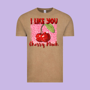 I Like You Cherry Much Valentine's Day Vintage Tee Designed By Fadigitalartstudio