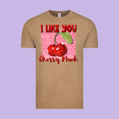 I Like You Cherry Much Valentine's Day Vintage Tee Designed By Fadigitalartstudio