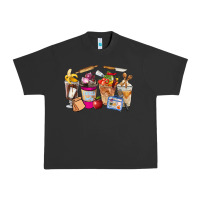 Pigment Black Lunch Lady Coffee Cups Urban Heavy Tee - FaDigitalArtStudio