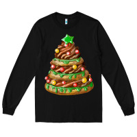 Black chocolate christmas cookie cake Long Sleeve Tee - FaDigitalArtStudio