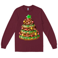 Burgundy chocolate christmas cookie cake Long Sleeve Tee - FaDigitalArtStudio