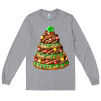 Heather Grey chocolate christmas cookie cake Long Sleeve Tee - FaDigitalArtStudio
