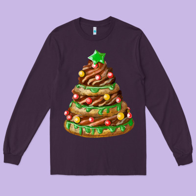 Chocolate Christmas Cookie Cake Long Sleeve Tee Designed By Fadigitalartstudio