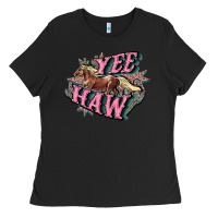 Black Yee haw Ladies Tee - HowdyJamesFarm