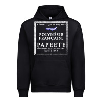 Black papeete tahiti passport stamp vacation travel t shirt Urban Hoodie - maiPhamDesign