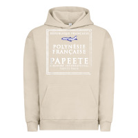 Pigment French Oak papeete tahiti passport stamp vacation travel t shirt Urban Hoodie - maiPhamDesign