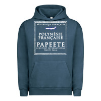 Pigment Midnight Navy papeete tahiti passport stamp vacation travel t shirt Urban Hoodie - maiPhamDesign