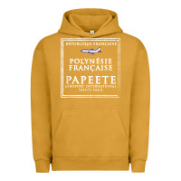 Pigment Peanut Butter papeete tahiti passport stamp vacation travel t shirt Urban Hoodie - maiPhamDesign