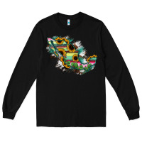 Black Guerrero Mexico Sunflower Map Long Sleeve Tee - RanaPortraitStore