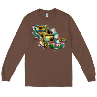 Chestnut Guerrero Mexico Sunflower Map Long Sleeve Tee - RanaPortraitStore