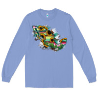 Colony Blue Guerrero Mexico Sunflower Map Long Sleeve Tee - RanaPortraitStore