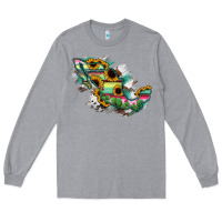 Heather Grey Guerrero Mexico Sunflower Map Long Sleeve Tee - RanaPortraitStore