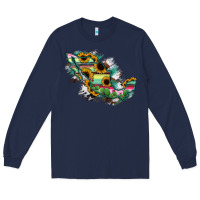 Navy Guerrero Mexico Sunflower Map Long Sleeve Tee - RanaPortraitStore
