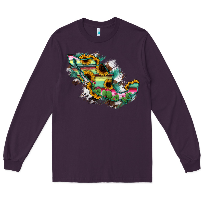 Guerrero Mexico Sunflower Map Long Sleeve Tee by RanaPortraitStore | Teevron