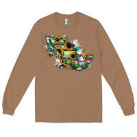 Toasted Coconut Guerrero Mexico Sunflower Map Long Sleeve Tee - RanaPortraitStore