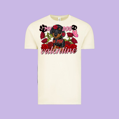 My Dog Is My Valentine's Day Vintage Tee Designed By Fadigitalartstudio