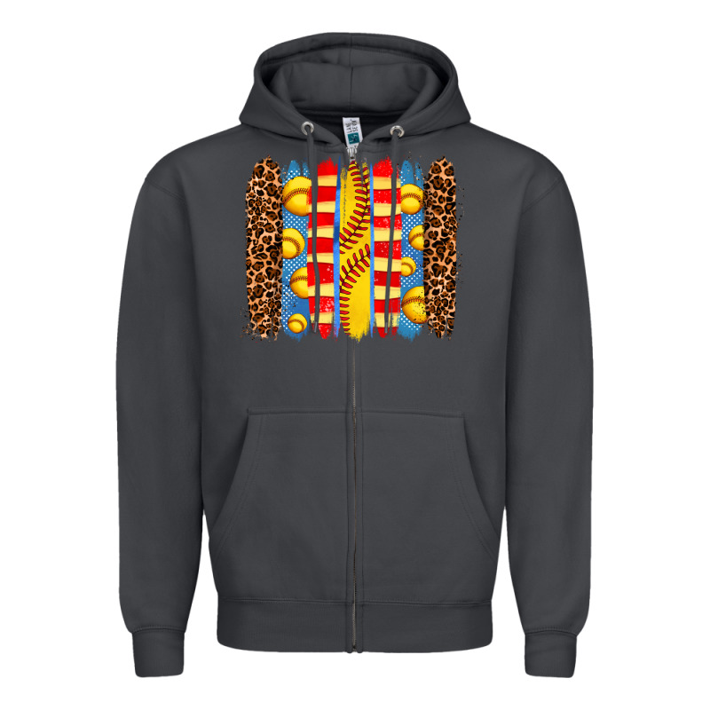 Softball  Brushstrokes Zipper Hoodie by AdoDesignShop | Teevron