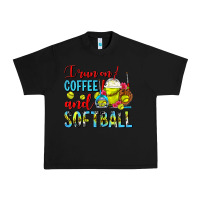Black I Run On Coffee And Softball Frappe Urban Heavy Tee - FaDigitalArtStudio