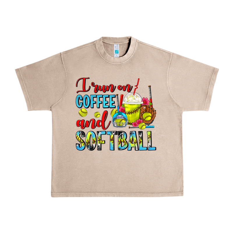 I Run On Coffee And Softball Frappe Urban Heavy Tee by FaDigitalArtStudio | Teevron