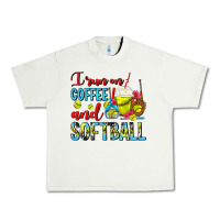 Pistachio I Run On Coffee And Softball Frappe Urban Heavy Tee - FaDigitalArtStudio